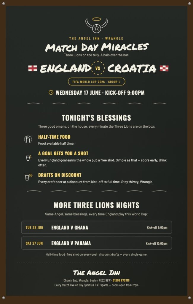 angel inn england world cup poster 1
